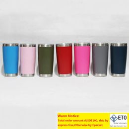 20oz Mugs Stainless Steel Double Vacuum Tumblers with Seal Lids Large Capacity Sports Wine keep cold Beer Travel Cups ZZ