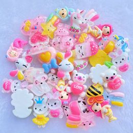 Decorative Objects 20Pcs Mixed Colourful Resin Bear meteor popsicleCabochons DIY Crafts Mobile Phone Shell Materials Scrapbooking Hair Accessorie 230428
