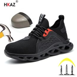 Safety Shoes Unisex Women Sneakers Men Indestructible Shoes Work Safety Shoes With Steel Toe Puncture-Proof Male Security Protective Shoes 231128