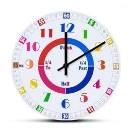 Wall Clocks Telling Time Learning Clock Watch For Homeschool Kindergarten Colourful Numbers Educational Art Decor Quiet Sweep2071
