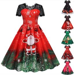 Casual Dresses Dress Women Bohemian Fashionable Fashion Christmas Santa Star Printed Pattern Short Sleeve Suit Set Vestidos