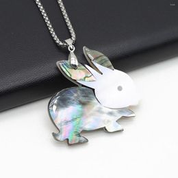 Pendant Necklaces Natural Shell Necklace Abalone White Black Stainless Steel Chain Charms For Jewellery Party Gift