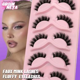 False Eyelashes GROINNEYA 5 Pairs Fluffy Eyelashes 3D Mink Lashes Natural long Soft Wispy Cross False Eyelashes Makeup Q231129