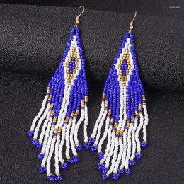 Dangle Earrings Kymyad Hanging Jewellery For Women Handmade Beaded Tassel Long Ethnic Vintage Modern Women's