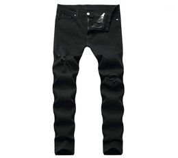 Men039s Jeans 2021 Men Stacked Ripped Male Black Denim Straight Leg Trousers Students Slim Fit Boyfriend Streetwear Quality Bra1397063