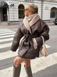 Women s Jacket Fashion Oversized Fake Shearling Winter Thick Warm Faux Teddy Fur Belt Pocket Coat Lady High Street Vintage Jacket 231129