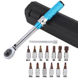 Shavers 15pc 1/4" Bike Torque Wrench Allen Key Tool Socket Spanner Set Cycling Tool Bicycle Repair Kit Torque Wrench Set 224nm 525nm