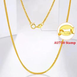 Chokers YUNLI Real 18K Gold Necklace Match Pendant Chain Solid AU750 Chopin for Women Fine Jewelry Wedding Gift 231129