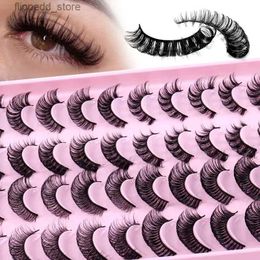 False Eyelashes Russian Strip Lashes 5/10/20 pairs Fluffy Mink Lashes 3D False Eyelashes Russian Eyelashes DD Curl Fake Eyelashes Make Up Tools Q231129