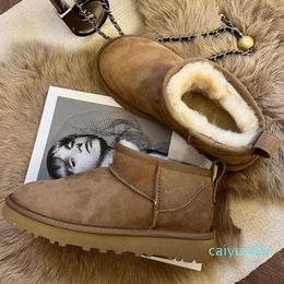 Winter Australia snow boot Classic ultra mini Suede platform boots women shoes Sheepskin Shearling chestnut black slippers designer Ankle booties