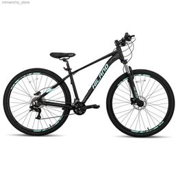 Bikes Hiland 29 inch Aluminium Mountain Bike Hydraulic Disc-Brake Lock-Out Suspension Fork XC Frame 16 Speed for Men Mens Trail Bike Q231129