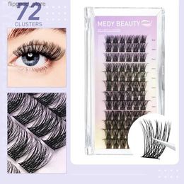 False Eyelashes DIY 72 Clusters Lashes Mixed Tray Manga Eyelash Extensions Anime Soft Wispy Spiky Individual Lashes Cluster Home Mixing Length Q231129