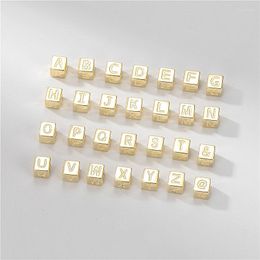 Pendant Necklaces Xxixx 26 Letters Beads Square Cube Loose Alphabet For Jewelry Making Handmade Diy Bracelet Necklace Accessories (No Chain)