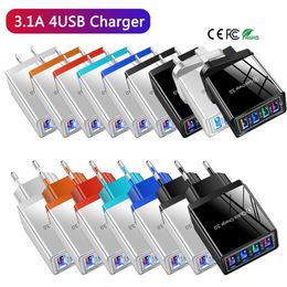 4 Port Charging Usb Hub Wall Charger 3.2A Power Adapter For Smart Phone Earphone Chargers Connector US EU Plug
