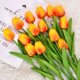 Decorative Flowers 34cm 3/5PCS Tulip Artificial Real Touch Bouquet Fake Decoration For Wedding Supplies Home Decor Valentines