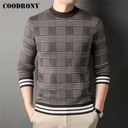 Men's Sweaters COODRONY Brand ONeck Knitted Wool Sweater Men Clothing Autumn Winter Arrival Classic Casual Striped Pullover Jersey Z1175 231128