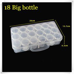 Storage New 18 Bottles Large Capacity Multipurpose Transparent Diamond Painting Accessories Storage Box Container Bead Storage Box