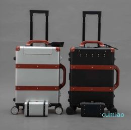 aluminum luggage designer travel suitcase Fashion Men Women Letters Purse Spinner Universal Luggages with wheels Duffel Bags