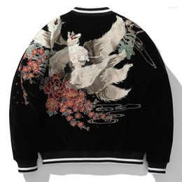 Men's Tracksuits Spring And Autumn Fashion Embroidered Jacket Yokosuka Coat Baseball Collar Vintage