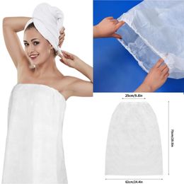 Bath Towel 10Pack Disposable Spa Wrap Non-Woven Bath Wrap Disposable Bath Skirt Body Wrap Non Woven Bathrobe with Adjustable Closure 231129