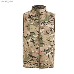 Men's Vests Autumn Winter Men's Tactical Vest Jacket Casual Warm Camouflage Printed Men'sThermal Zipper Sports Waistcoat S-3XL Q231129