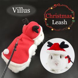 Supplies Adjustable Traction Rope Villus Clothe Cute Elk Outfit Christmas Leash For Rabbit Hamster Guinea Pig Lapin Animal Accessories
