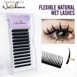 False Eyelashes NATUHANA New Type Wet Spikes Lashes Extensions Flat Classic Eyelashes Fluffy Tray Q231129