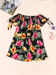Plus Size Dresses Finjani Print Off Shoulder Dress Knee-Length Skirt With Pleated Cuffs Women's Loose Straight
