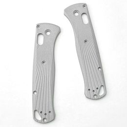 Messen 1 Pair Aluminium Alloy Blade Handle Patch for BM 535 Knife Radial Texture Aluminium Alloy Bugout 535 Patch DIY Accessories