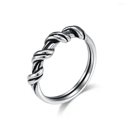 Cluster Rings Vintage Stainless Steel Twisted Wire Ring For Women Men Size 6-9