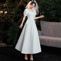 Evening Dresses French White Evening Dresses Elegant Banquet Simple Bride Engagement Dresses Can Be Worn on Weekdays