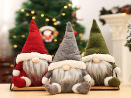 US Stock Buffalo Christmas Decorations Dolls Figurines Handmade Christmas Gnome Faceless Plush Toys Gifts Ornaments Kids Xmas Deco7853383