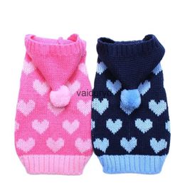 Dog Apparel Cat Sweater Hoodie Hearts Patterns Jumper Pet Puppy Coat et Warm Clothes for Chihuahua Yorkie Poodlevaiduryd