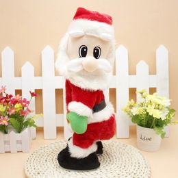 Christmas Toy Supplies Christmas Year 14 Inch Musical Electric Twerk Singing Dancing Santa Clause Hip Shake Figure Twisted Hip Toys 231124