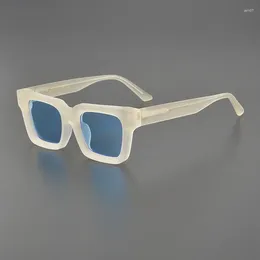 Occhiali Da Sole Trasparenti Opachi Per Uomo E Donna Polarizzati Unisex Montatura Quadrata Rosa Giallo Blu Lenti Acetato
