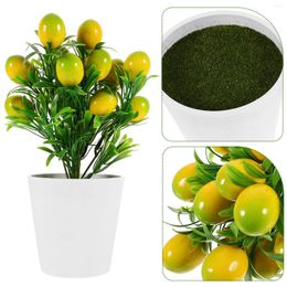 Decorative Flowers Imitation The Office Decor Artificial Potted Plant Fruit Branches Live Succulents Plants Fake Bonsai Plastic