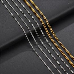 Chains KOTiK Basic Punk Stainless Steel Curb Cuban Necklaces For Men Women Gold Color Link Chain Chokers Wedding Jewelry Gifts