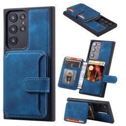 Business Leather Stand Wallet Phone Case For Samsung Galaxy S22 Plus S23 Ultra S23FE Card Holder RFID Blocking Shockproof Slim Flip Cover