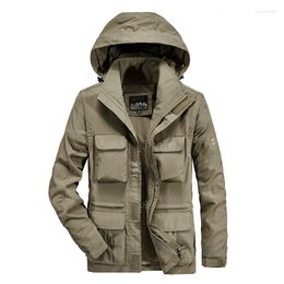 Men's Jackets Men Clothing 2023 Multi-pocket Quick-drying Jacket Outdoor Thin Mesh Detachable Sleeve Cap Waterproof And Breathable