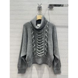 Womens Sweaters 2023 New Autumn Winter Milan Runway V Neck Long Sleeve High End Jacquard Plover Designer Tops 0828-3 Drop Delivery App Dhzes