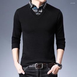 Men's Sweaters Men Long Sleeve Cardigan V-Neck Cotton Brand Sweater Loose Solid Button Fit Knitting Casual Style Clothes