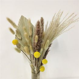 Decorative Flowers Christmas Natural Dried Bouquet Composed Of Lover's Grass And Golden Ball So On Home Decor Wedding Decoration