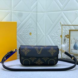 wallet on chain ivy bag black rivet crossbody shoulder bag luxurys purses designer woman handbag leather lady clutch flap messenger baguette bag smaller size M82653