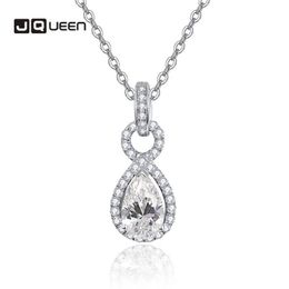 7 10mm 2 8ct Teardrop-shaped Zircon Pave Small Diamonds Pendant S925 Silver Necklace Cross Chain Women Wedding Gift Jewellery Chains325d