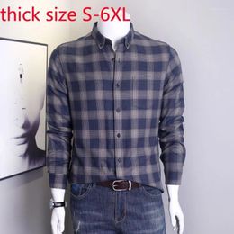 Men's Casual Shirts Arrival Fashion Thick Spring Autumn Plaid Warm Comfortable Men Long Sleeve Coat Flannel Plus Size S-5XL 6XL