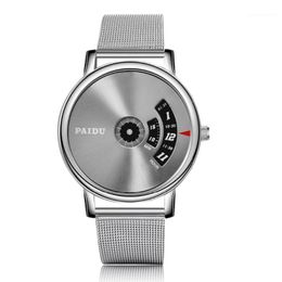 Wristwatches Watch 2023 Men Watches Top Fashion Creative Turntable Stainless Steel Erkek Kol Saati