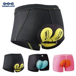 Cycling Underwears KEMALOCE 5D Gel Pad Cycling Shorts Cycling Underwear Pro Shockproof Cycling Underpant Bicycle Shorts Black Bike Underwear 230428