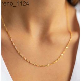 Fine Jewellery 18k Gold Stainless Steel Chain Non Tarnish Double Rope Twisted Chain 2mm Water Wave Chain Necklace