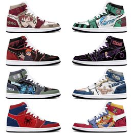 DIY classics comfotable exquisite antiskid basketball shoes 1s men women customized anime characters fashionable medium Chocolate sneakers