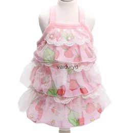 Dog Apparel and Cat Dress Tutu Floral Strawberry Design Pet Puppy Skirt Spring/Summer Clothes Outfitvaiduryd